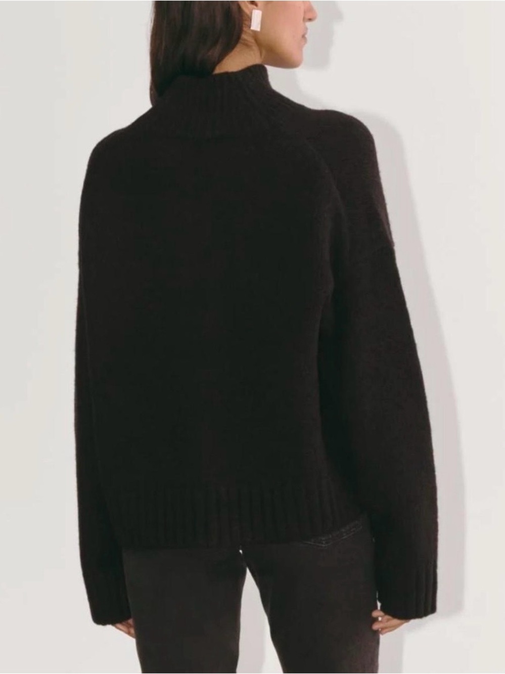 Everlane Cloud Oversized Black alpaca merino wool Turtleneck Sweater, size S - Picture 2 of 16